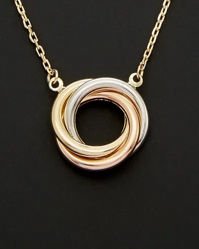 Italian Gold Tri-tone Knot Necklace