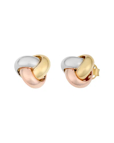 Italian Gold Tri-tone Knot Studs