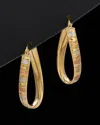 Italian Gold Tri-tone Scalloped Oval Hoops