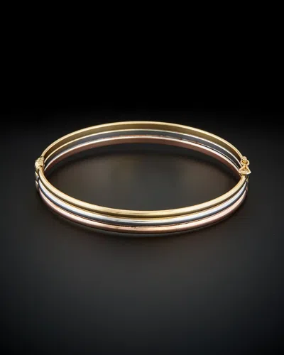 Italian Gold Tri-tone Triple Band Bangle