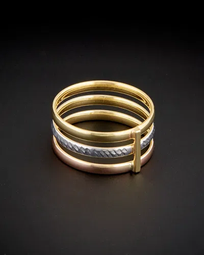 Italian Gold Tri-tone Triple Band Ring