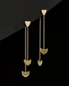 Italian Gold Triangle Dangle Earrings