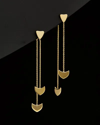 Italian Gold Triangle Dangle Earrings