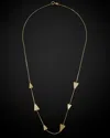 Italian Gold 14k  Triangle Station Necklace In Gold