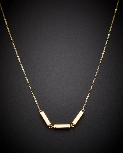 Italian Gold 14k  Triple Bar Necklace