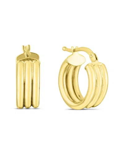 Italian Gold Triple Row Hoops