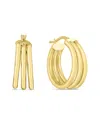 Italian Gold Triple Row Hoops