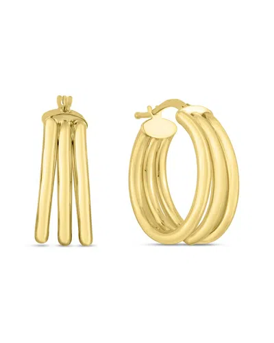 Italian Gold Triple Row Hoops