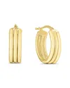 Italian Gold Triple Row Hoops