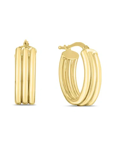 Italian Gold Triple Row Hoops