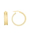 Italian Gold Triple Row Hoops
