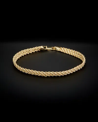Italian Gold Triple Row Semi-solid Rope Bracelet In Gold