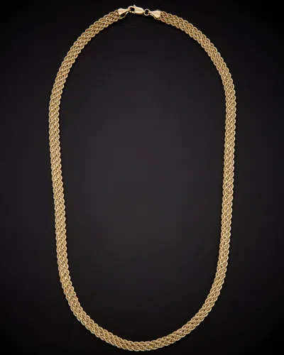 Italian Gold Triple Row Semi-solid Rope Necklace