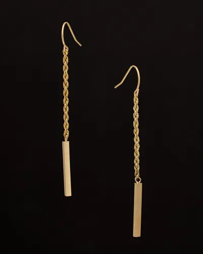 Italian Gold 14k  Tube Drop Earrings