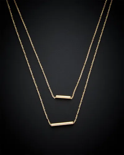 Italian Gold Tube Pendant Necklace