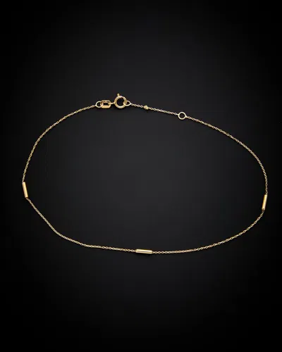 Italian Gold Tube Station Ankle Bracelet