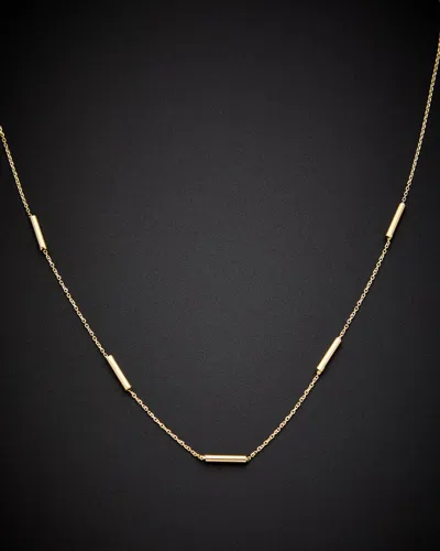 Italian Gold Tube Station Necklace
