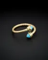 Italian Gold Turquoise Rope Bypass Ring