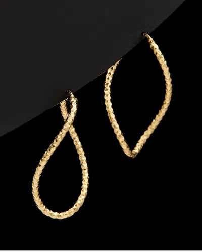 Italian Gold Twist Elongated Hoops