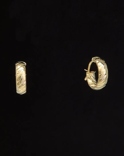 Italian Gold 14k  Twist Hoops In Metallic