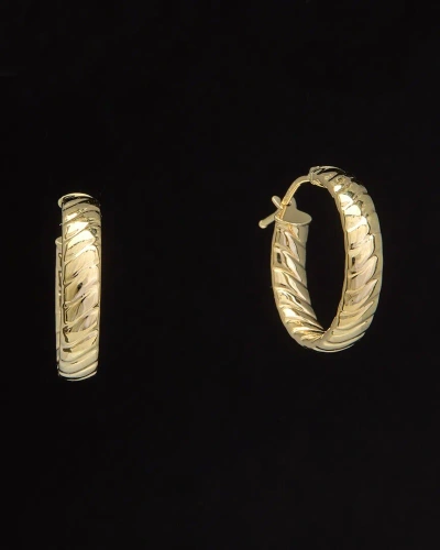 Italian Gold 14k  Twist Hoops In Metallic