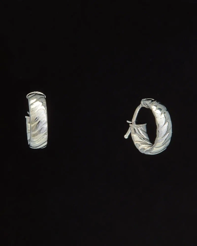 Italian Gold 14k  Twist Hoops In Metallic