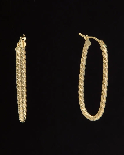 Italian Gold 14k  Twist Oval Hoops