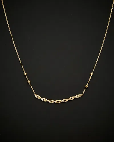 Italian Gold Twisted Bar Adjustable Necklace