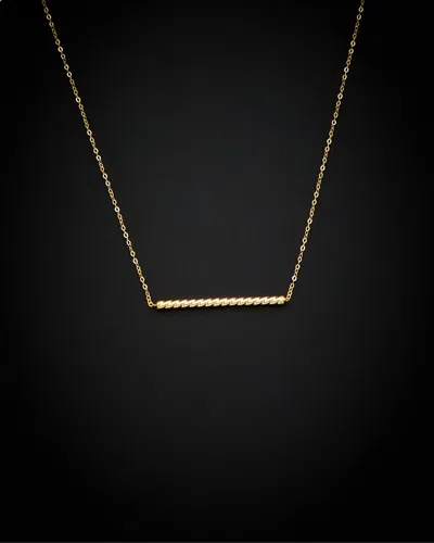 Italian Gold 14k  Twisted Bar Necklace