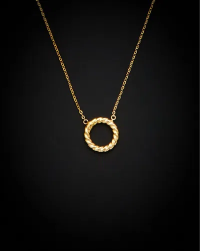 Italian Gold 14k  Twisted Circle Necklace