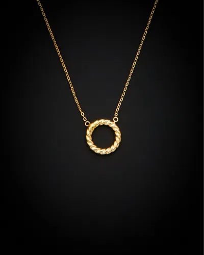 ITALIAN GOLD 14K ITALIAN GOLD TWISTED CIRCLE NECKLACE