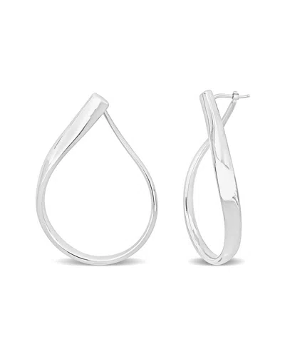 Italian Gold 14k  Twisted Hoops In Burgundy