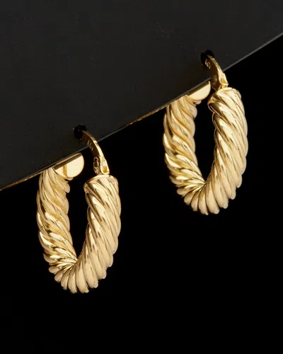 Italian Gold 14k  Twisted Round Hoops In Nocolor