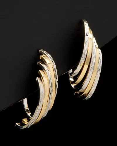 Italian Gold Two-tone 5-row Fancy Hoops