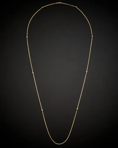 Italian Gold Two-tone Bead Station Necklace