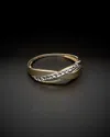 Italian Gold Two-tone Diamond Cut Triple Highway Ring