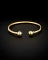 Italian Gold Two-tone Double Ball Open Cuff