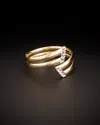 Italian Gold Two-tone Double Bypass Ring