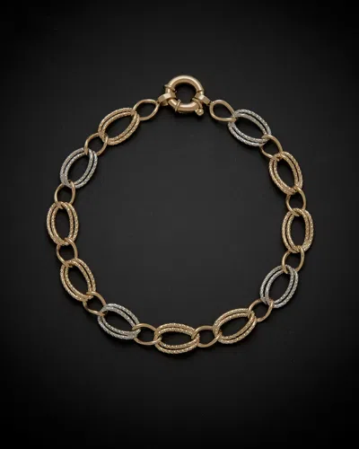 Italian Gold Two-tone Double Twist Bracelet