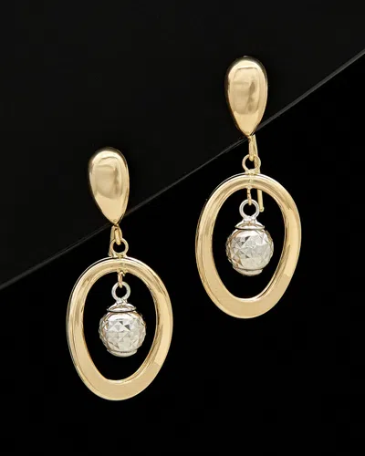 Italian Gold Two-tone Drop Earrings