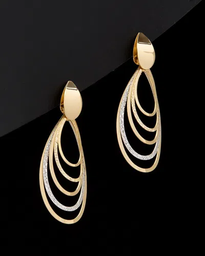 Italian Gold Two-tone Drop Earrings