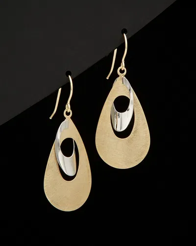 Italian Gold Two-tone Drop Earrings