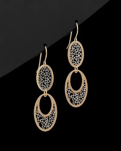 Italian Gold Two-tone Filigree Drop Earrings
