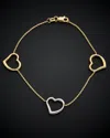 Italian Gold Two-tone Heart Bracelet