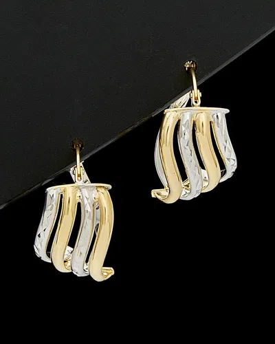 Italian Gold Two-tone Hoop Earrings