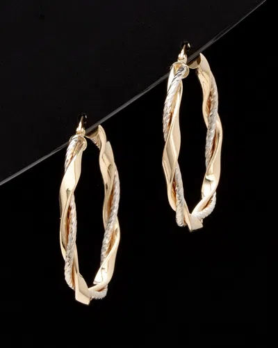 ITALIAN GOLD 14K ITALIAN GOLD TWO-TONE HOOPS