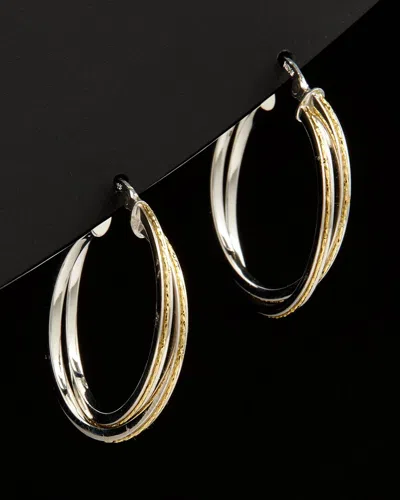 Italian Gold Two-tone Interlocking Hoops