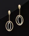 Italian Gold Two-tone Oval Drop Earrings