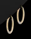 Italian Gold Two-tone Oval Hoop Earrings