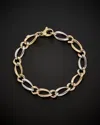 Italian Gold 14k  Two-tone Oval Link Bracelet